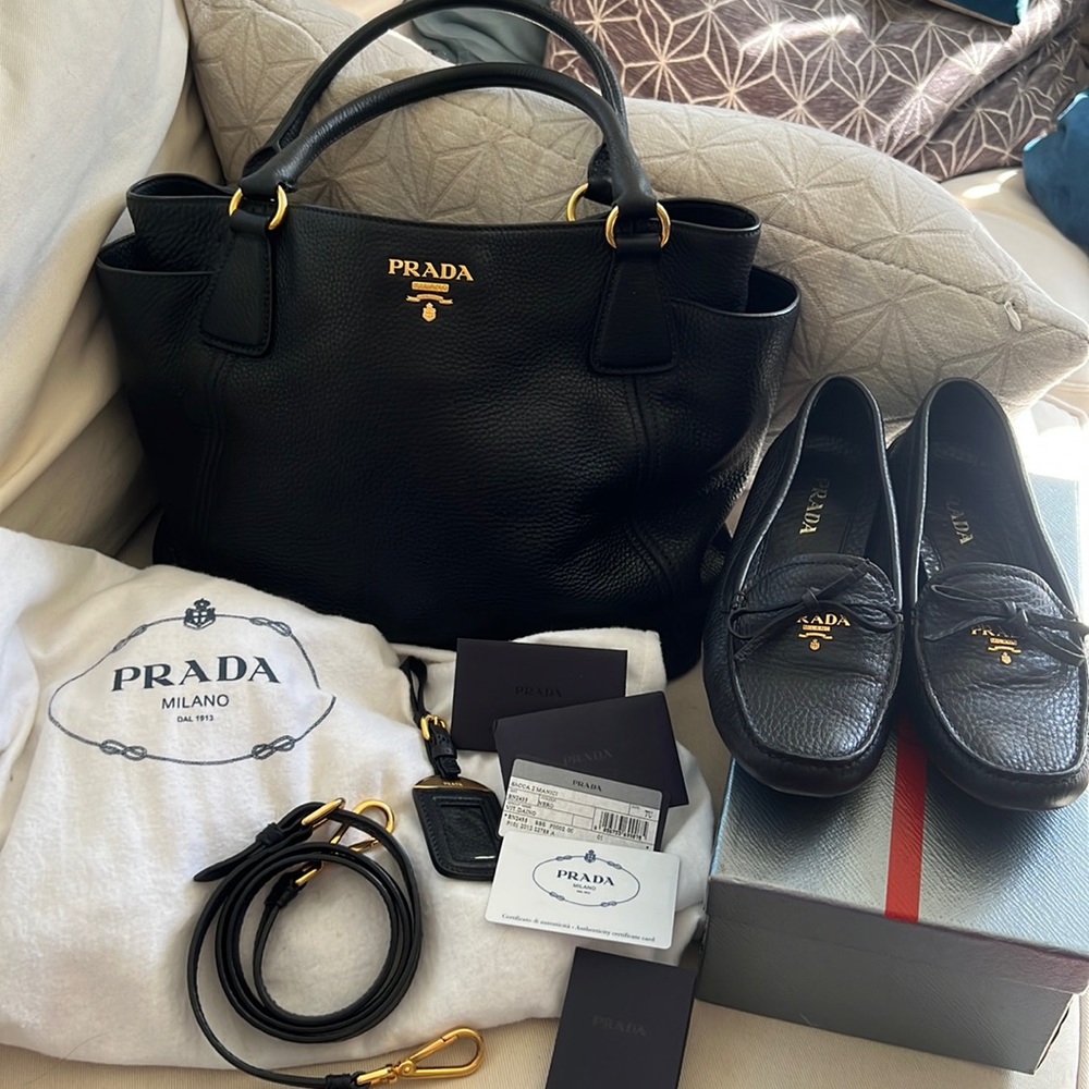 Soft Calf leather PRADA purse and shoe set 37